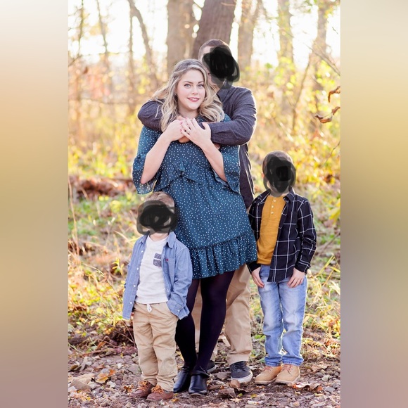 Polka Dot Forest Green Dress - Picture 9 of 9